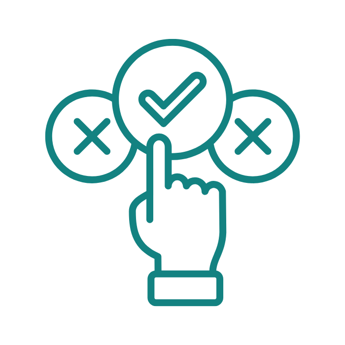 selecting right with hand